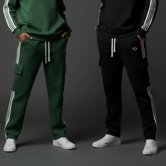 Side Stripe Straight-Leg Tracksuit Bottoms