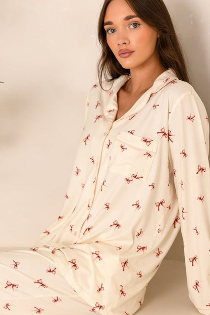 Cozy Crew Club Adult Rosy Ribbon Pyjama Set