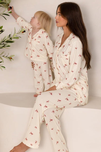 Cozy Crew Club Adult Rosy Ribbon Pyjama Set