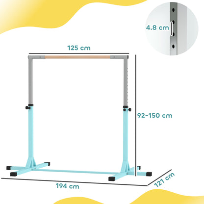 HOMCOM Adjustable Kids Gymnastics Bar Horizontal Training Steel