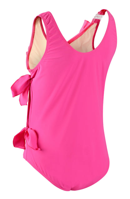 Girl's Waterfall Swimsuit in Pretty Pink