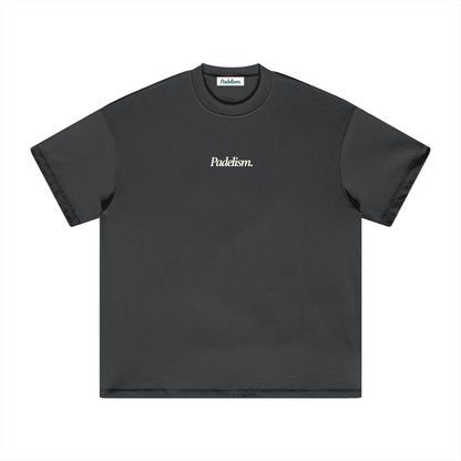 Heavyweight T-shirt, dark gray, crew neck; “Padelism.” logo on the front