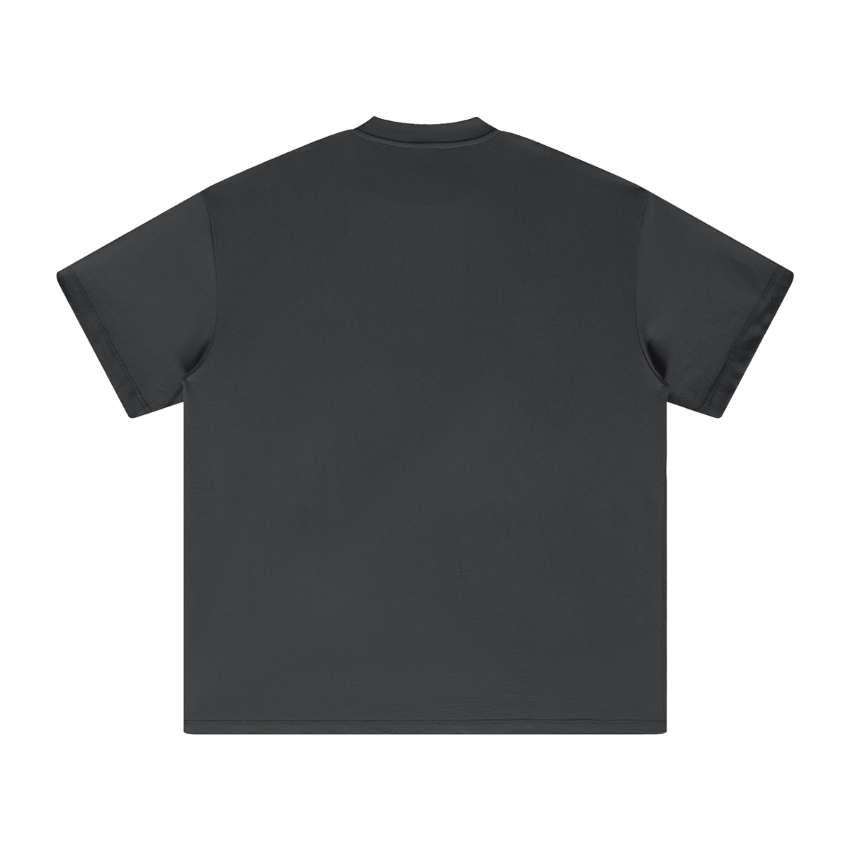 Heavyweight T-shirt, dark gray, crew neck; plain back