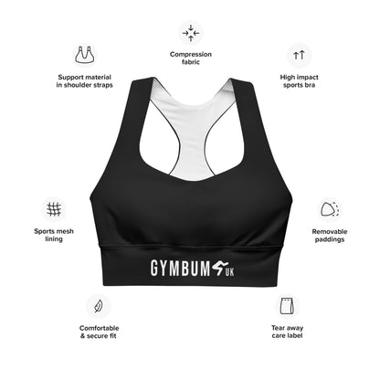 The Gymbum UK Black QuickDry SupportPro Compression Sports Bra