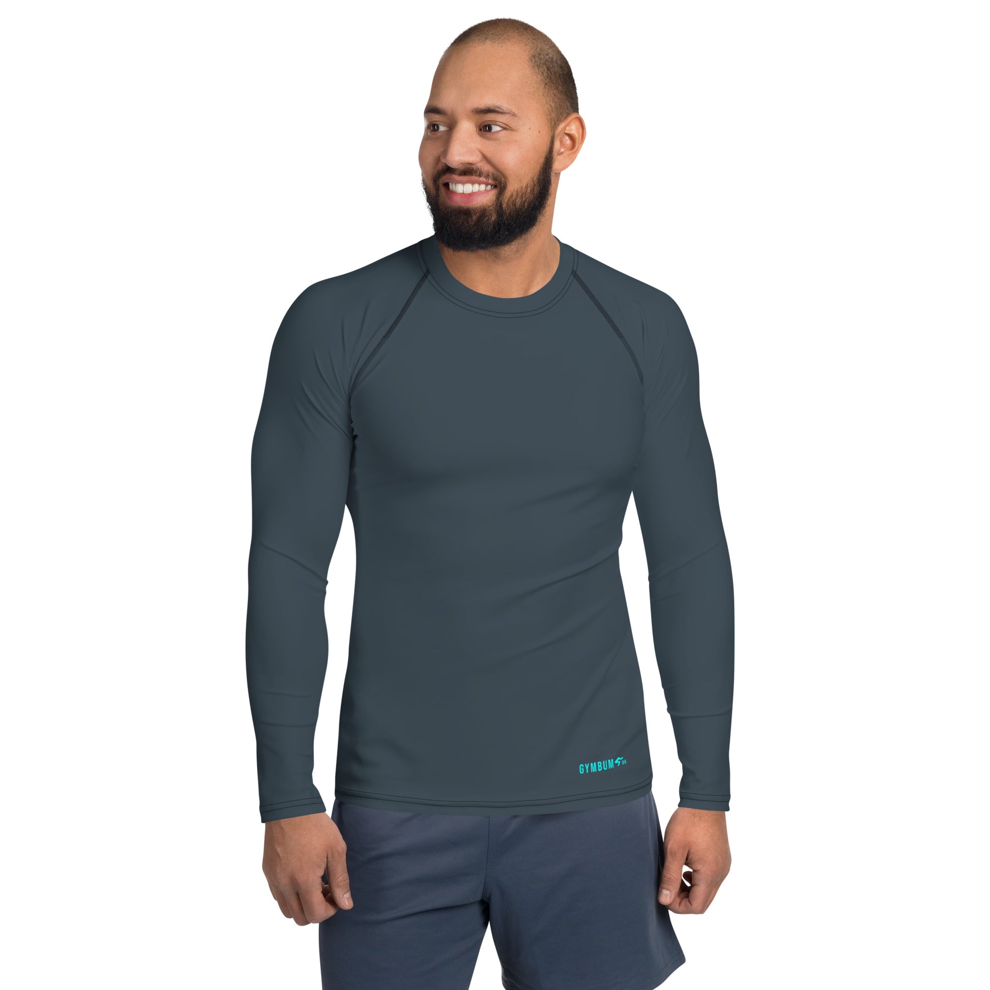 The Gymbum UK Charcoal aqua Men's Performance Rash Guard