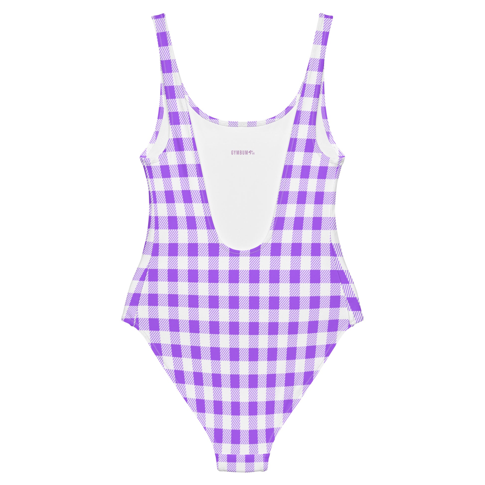 The Gymbum UK QuickDry Purple Plaid Pattern One-Piece Swimsuit