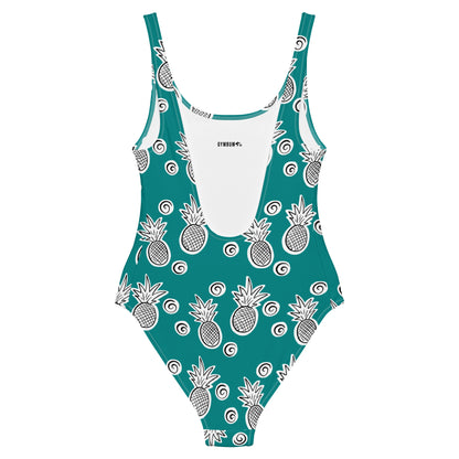 The Gymbum UK QuickDry Pineapple Dusky Teal One-Piece Swimsuit