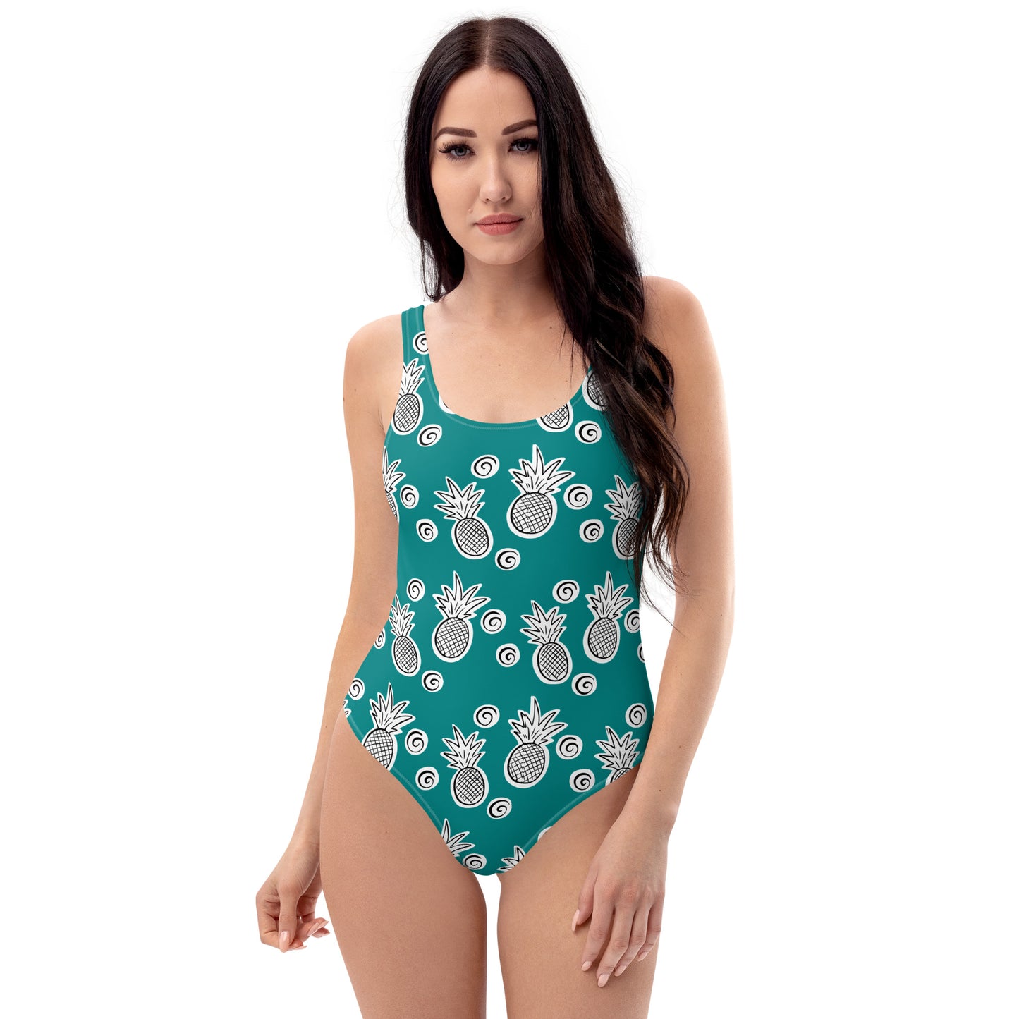 The Gymbum UK QuickDry Pineapple Dusky Teal One-Piece Swimsuit