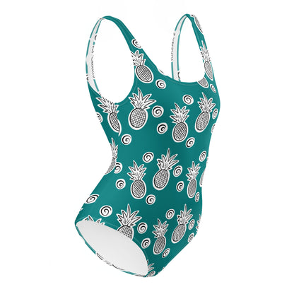 The Gymbum UK QuickDry Pineapple Dusky Teal One-Piece Swimsuit