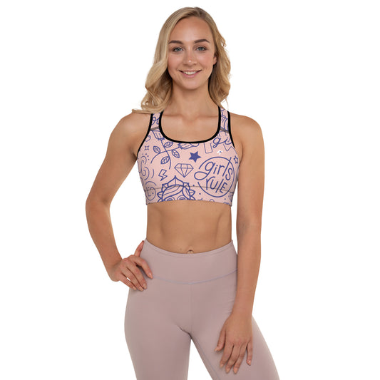 The Gymbum UK Girl Power QuickDry Padded Sports Bra