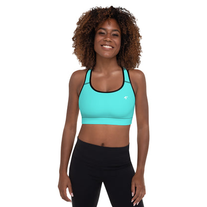 The GymBumUK QuickDry Aqua Padded Sports Bra