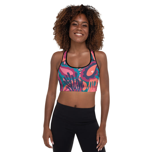 The GymBumUK QuickDry Modern Paisley Padded Sports Bra