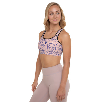 The Gymbum UK Girl Power QuickDry Padded Sports Bra