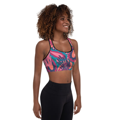 The GymBumUK QuickDry Modern Paisley Padded Sports Bra