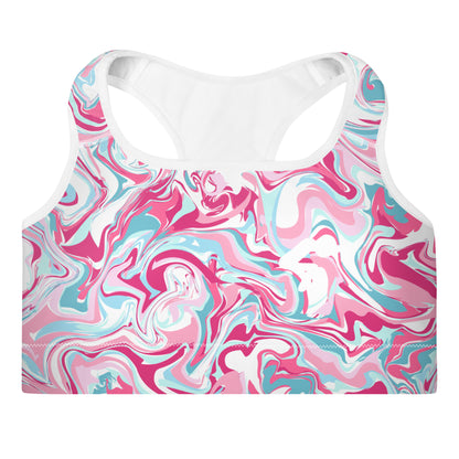 GymbumUK Paint Spill QuickDry Padded Performance Sports Bra