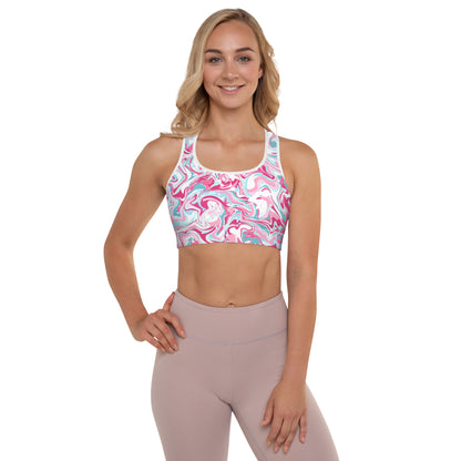 GymbumUK Paint Spill QuickDry Padded Performance Sports Bra