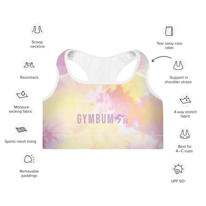 The Gymbum UK QuickDry Tie Dye Padded Sports Bra