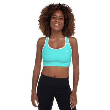 The GymBumUK QuickDry Aqua Padded Sports Bra