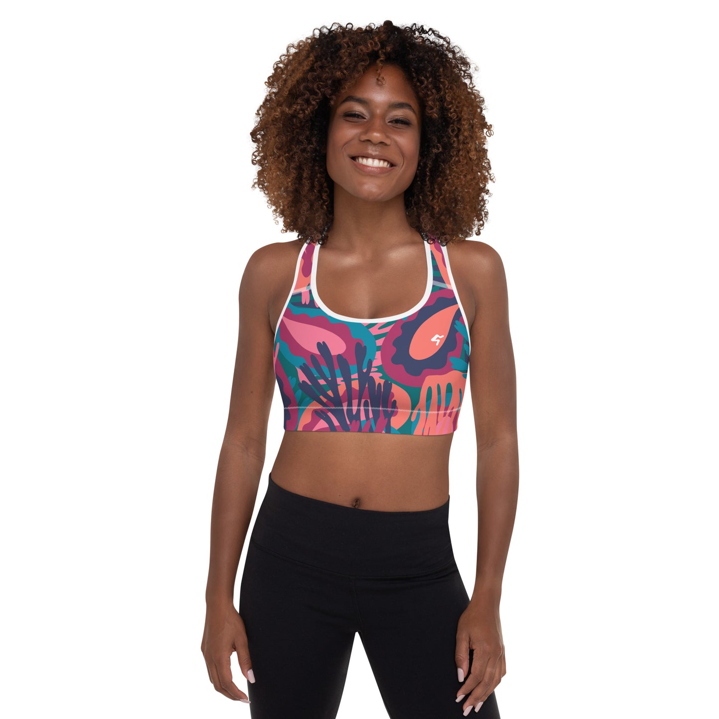 The GymBumUK QuickDry Modern Paisley Padded Sports Bra