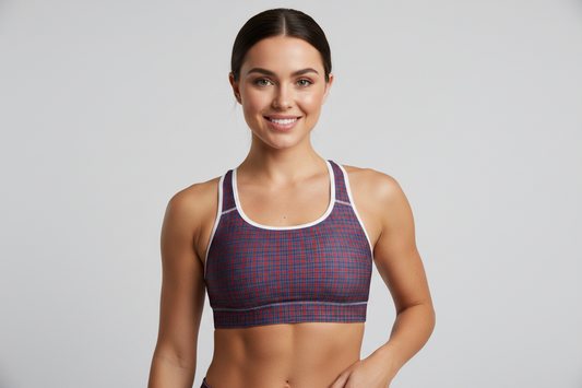 GymBum UK Sovereign Tartan Padded Sports Bra