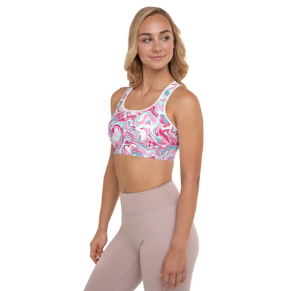 GymbumUK Paint Spill QuickDry Padded Performance Sports Bra