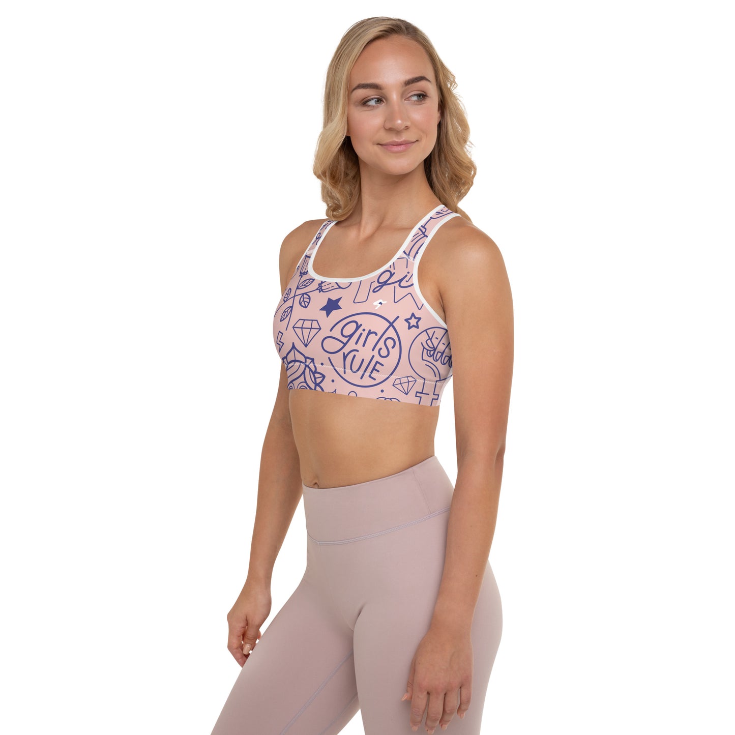 The Gymbum UK Girl Power QuickDry Padded Sports Bra