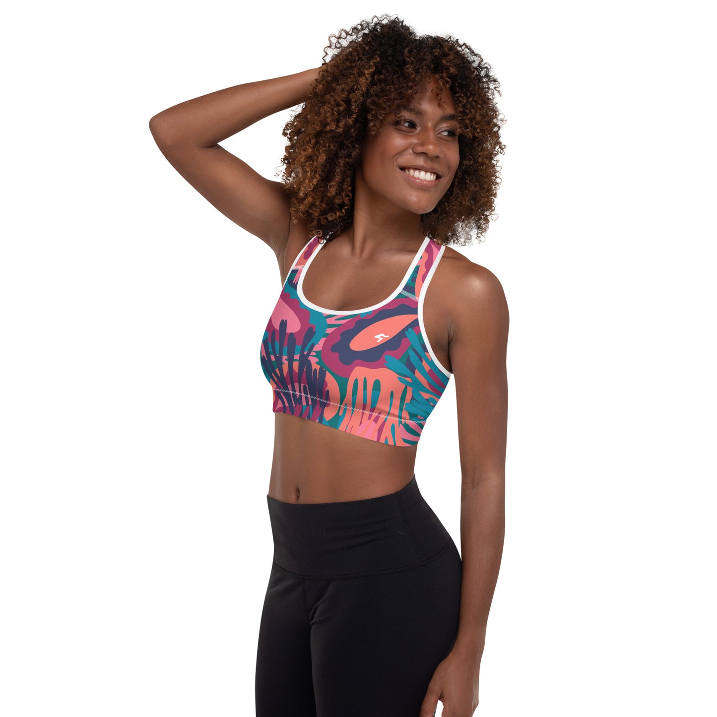 The GymBumUK QuickDry Modern Paisley Padded Sports Bra