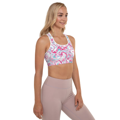 GymbumUK Paint Spill QuickDry Padded Performance Sports Bra