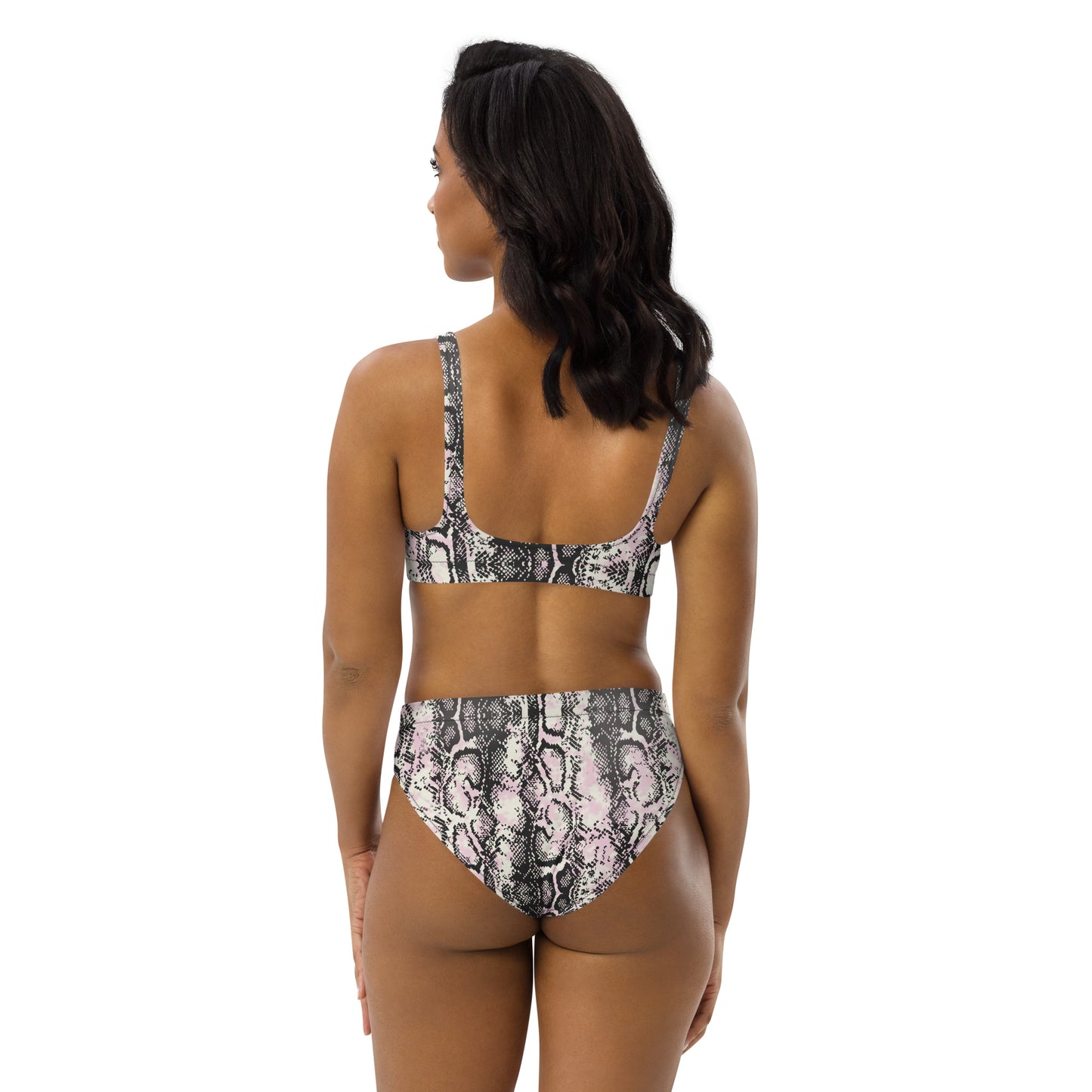 The Gymbum UK QuickDry Faded Snake Print High-Waisted Bikini