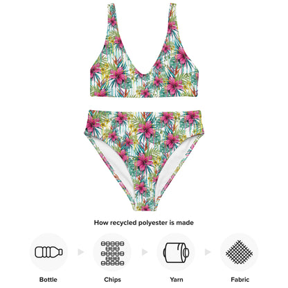 The Gymbum UK Bright Running Flowers high-waisted bikini