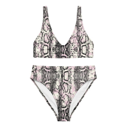 The Gymbum UK QuickDry Faded Snake Print High-Waisted Bikini