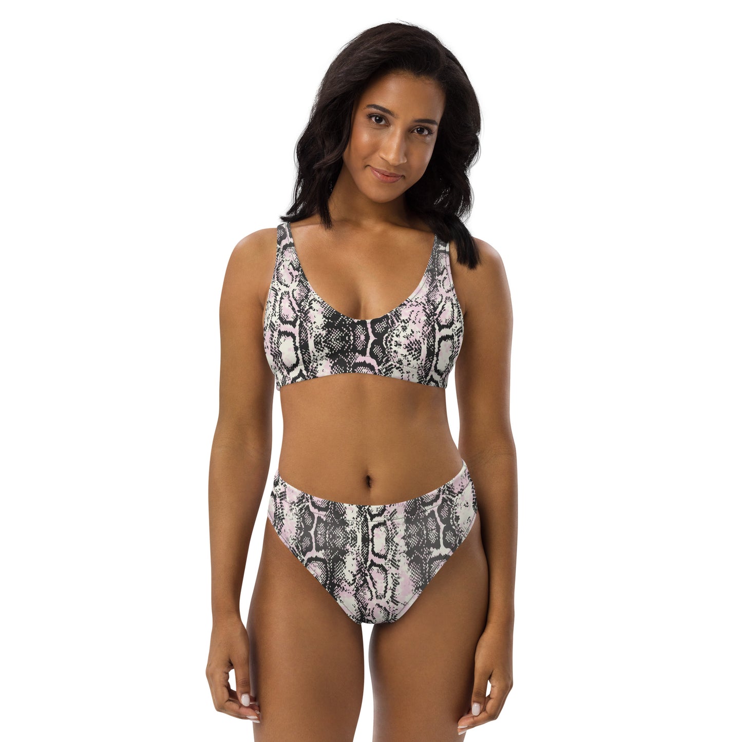 The Gymbum UK QuickDry Faded Snake Print High-Waisted Bikini