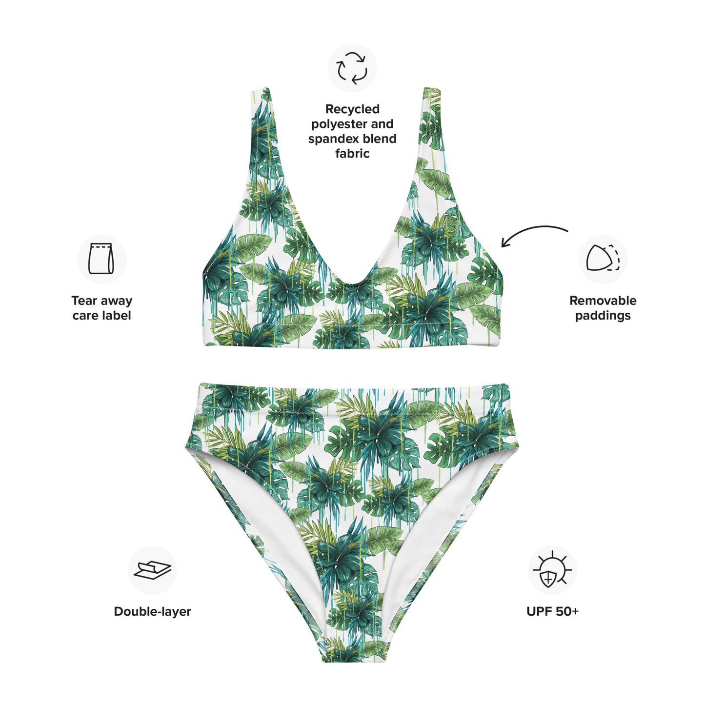 The Gymbum UK Running Flowers high-waisted bikini