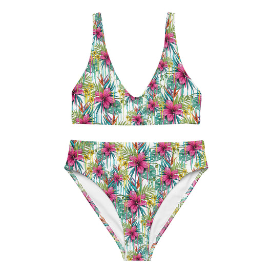 The Gymbum UK Bright Running Flowers high-waisted bikini