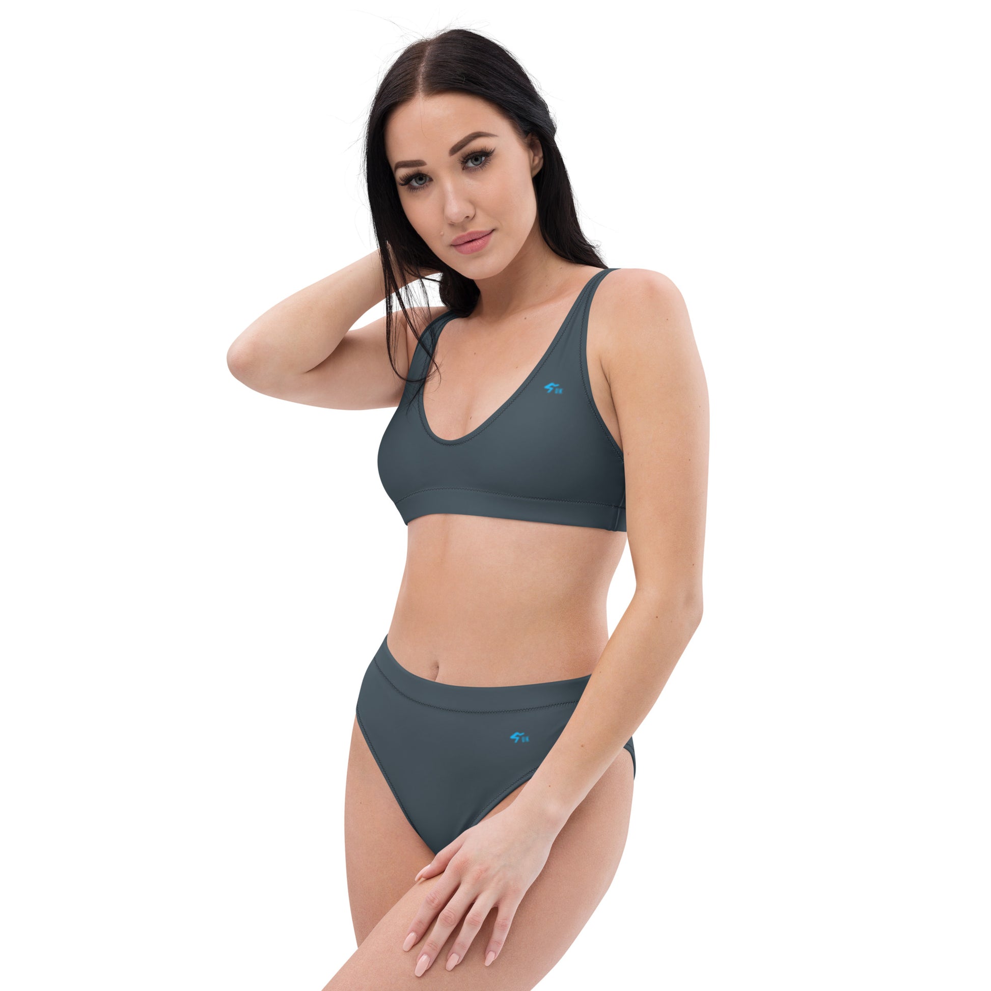 The Gymbum UK Charcoal EcoChic High-Waisted Bikini Set