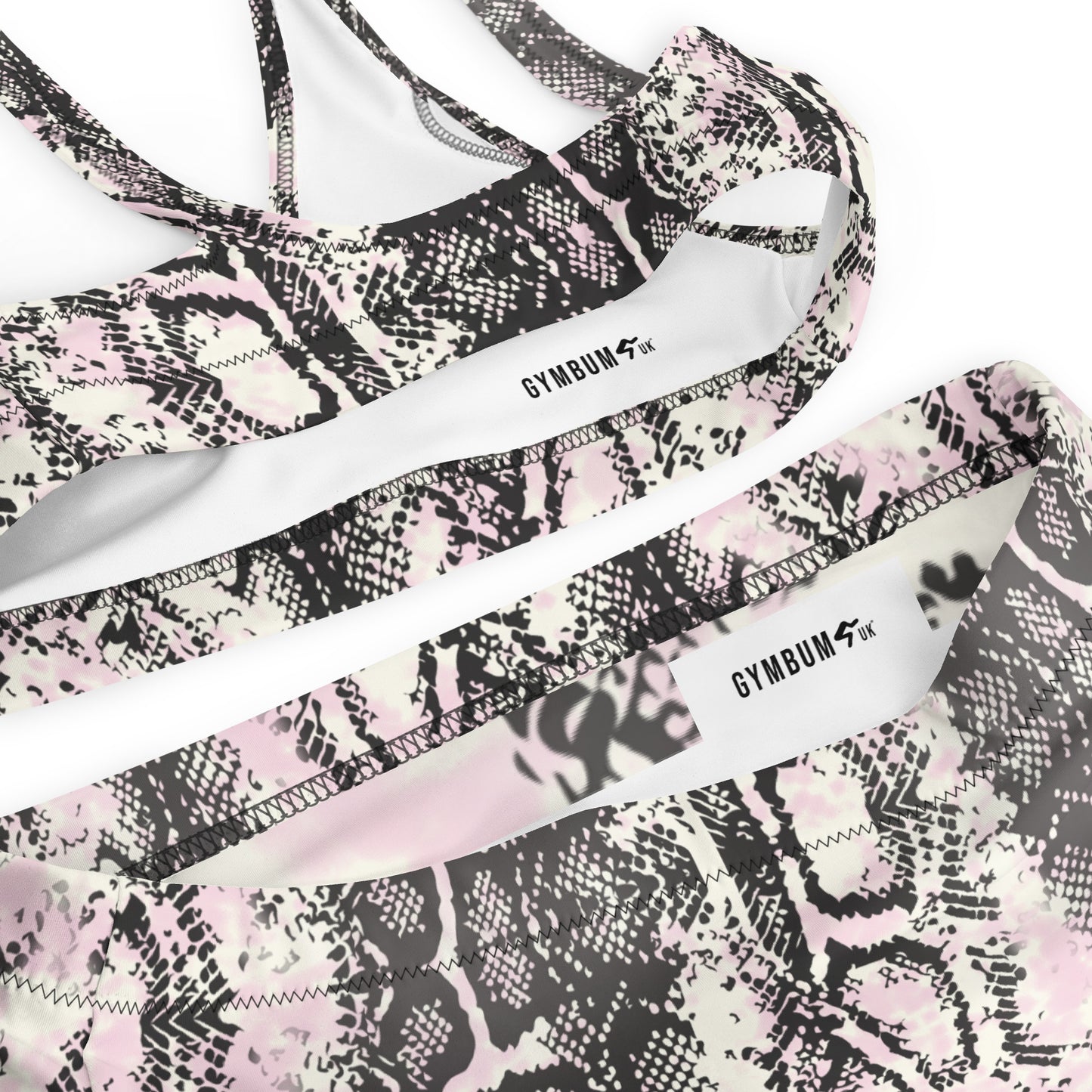 The Gymbum UK QuickDry Faded Snake Print High-Waisted Bikini