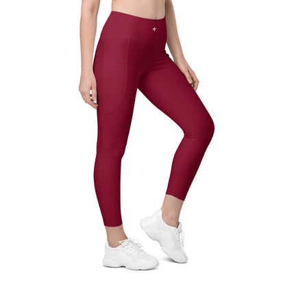 GymBumUK Burgundy Leggings with pockets