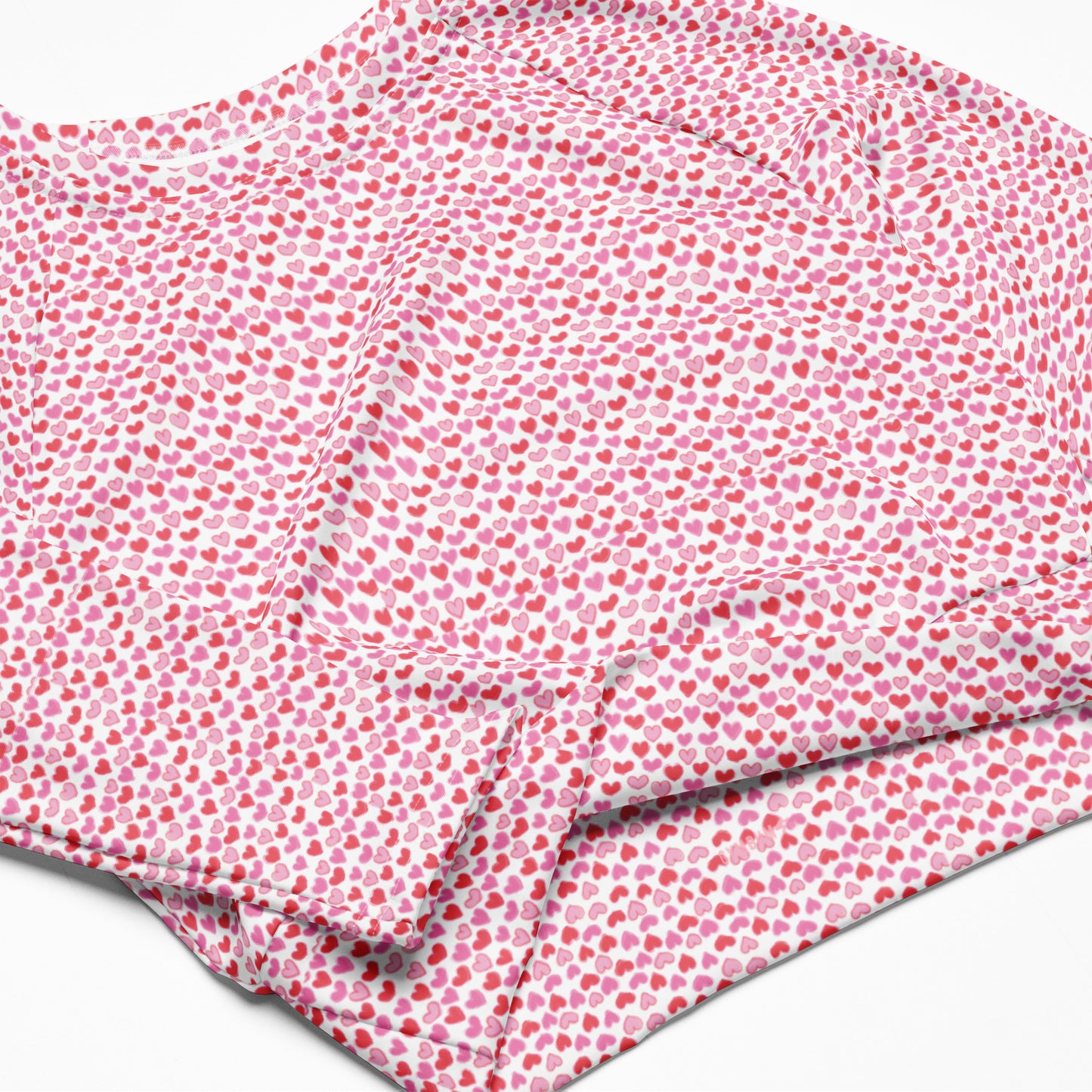 Gymbum UK Soft Pink Heart long-sleeve crop top