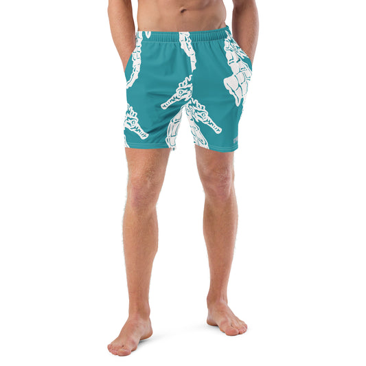 The Gymbum UK Blue Seahorse Men's Swim Shorts