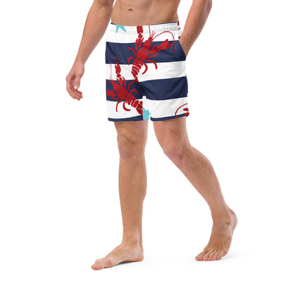 The Gymbum UK Navy Stripe Men's Swim Shorts