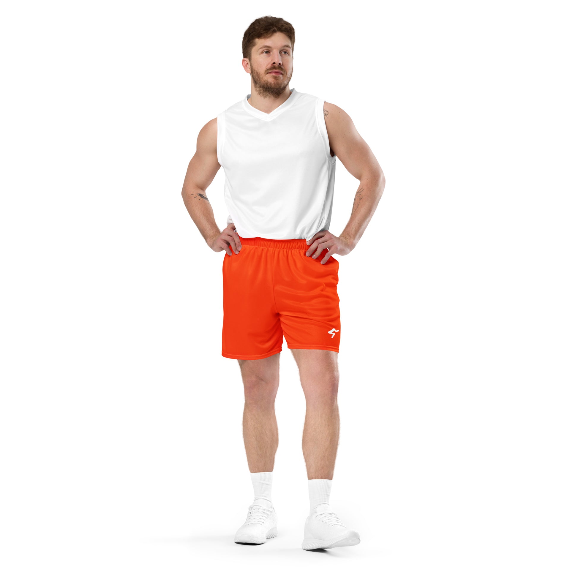 The GymbumUK Logo Blood Orange QuickDry Running Shorts