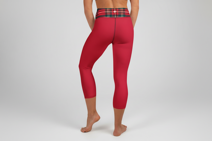GymBum UK Caledonia Crimson Yoga Capri Leggings