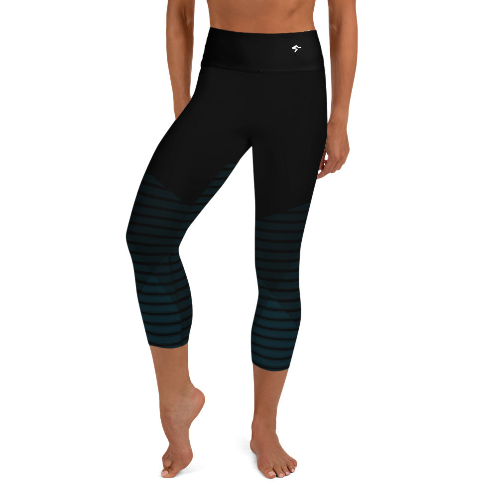 The Gymbum UK Blue Horizon QuickDry Yoga Capri Leggings