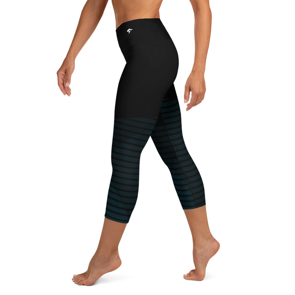 The Gymbum UK Blue Horizon QuickDry Yoga Capri Leggings