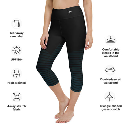 The Gymbum UK Blue Horizon QuickDry Yoga Capri Leggings