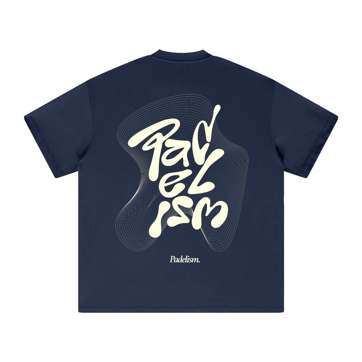 Navy heavyweight T-shirt with large front Padelism graphic print