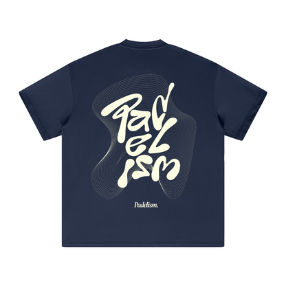 Navy heavyweight T-shirt with large front Padelism graphic print