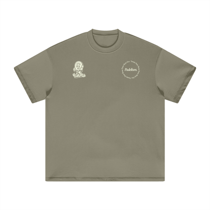 Heavyweight T-shirt, olive green, chest graphic prints including Padelism