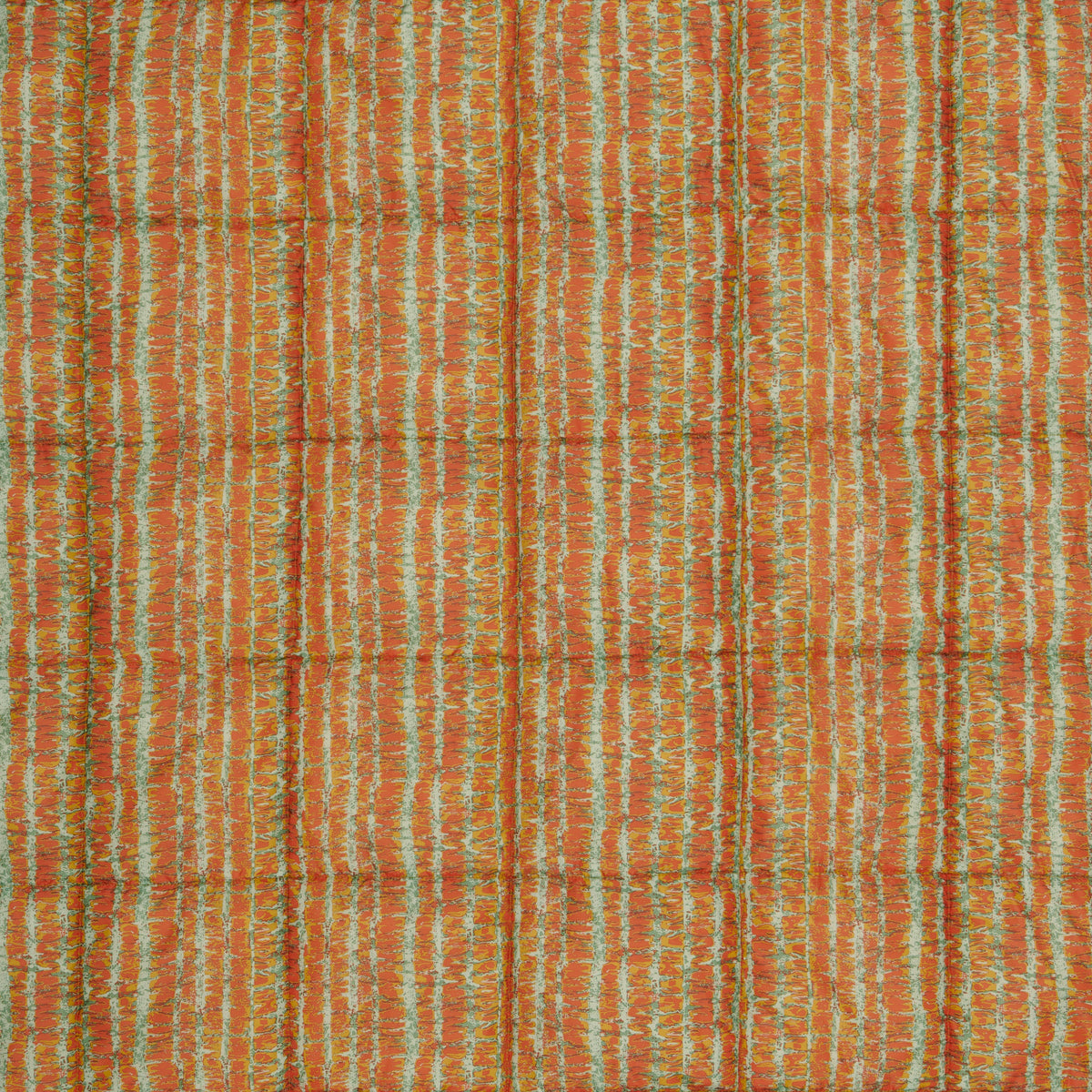 Biggie blanket close-up of orange melted stripe fabric texture and stitching lines