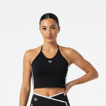 Halter Neck Performance Crop Tank Top